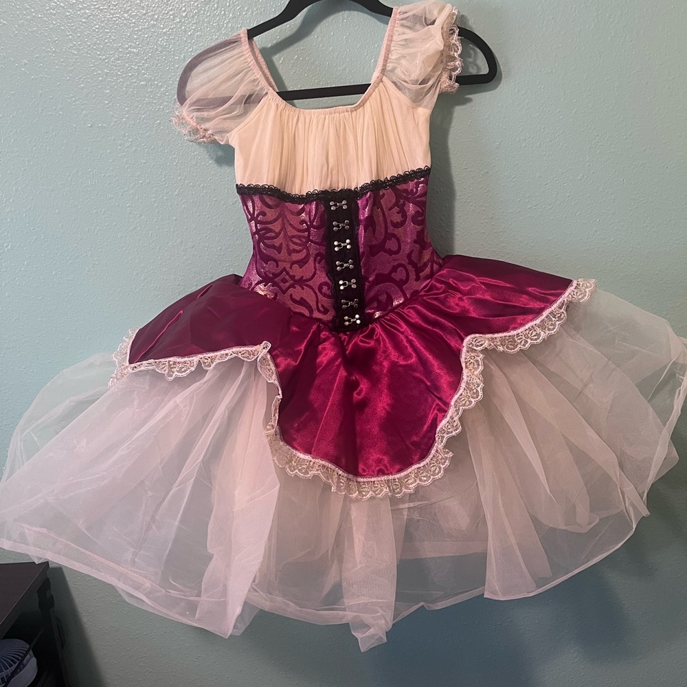 Wish Burgundy and White Dance Costume